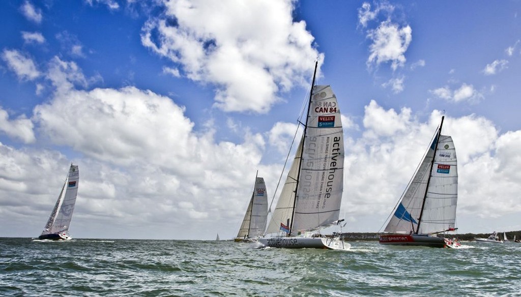 The Velux 5 Oceans fleet <br />
 © Ainhoa Sanchez
